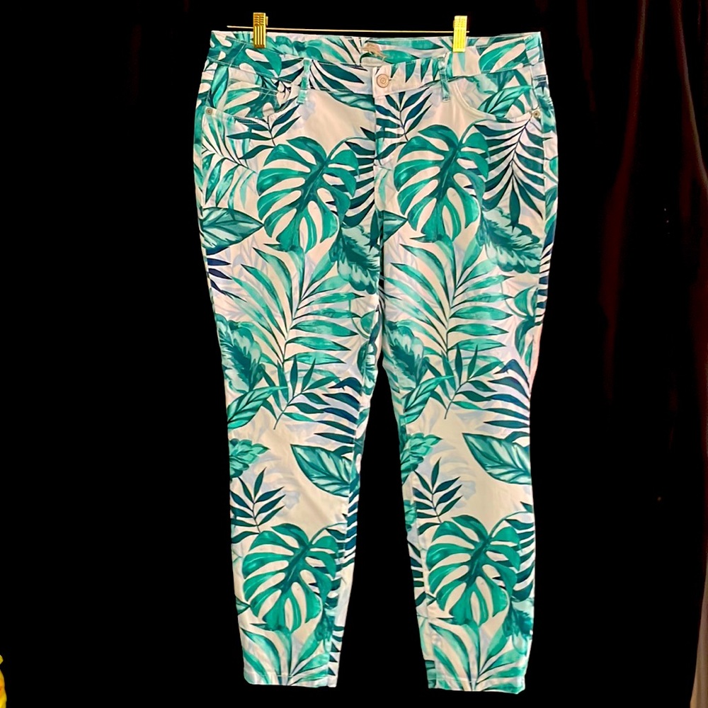 Tommy Bahama Mo’orea Monstera Ankle Skinny Jeans 33x28 (size 14/16)